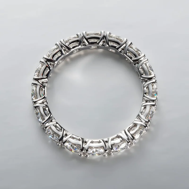 4.0 mm 5 CTTW  Full Moissanite Eternity Wedding Band 14K GOLD-Plated Silver LAB grown diamond Custom & Wholesale Jewelry