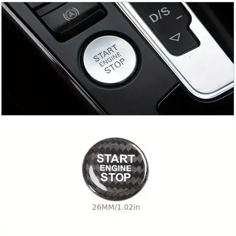 아우디 A3 A4 A5 A6 A7 A8 B8 B9 B6 C6 Q2 Q3 Q5 Q7 TT 실제 탄소 섬유 원 버튼 시작 보호 스티커에 적합