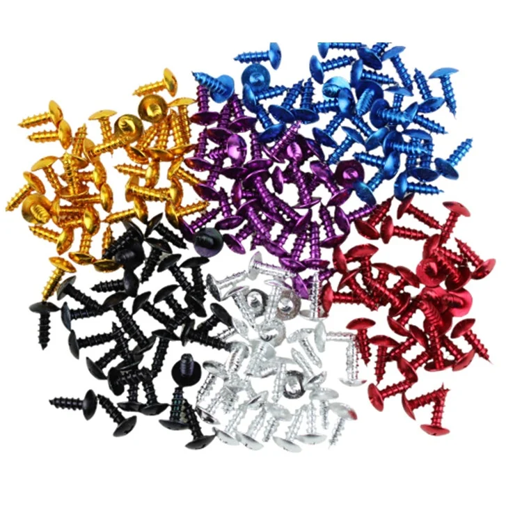 10Pcs M5 Screws Colourful Self-tapping Screws Aluminum Alloy Self Tapping Screw Motorcycle Accessories Modification Decoration