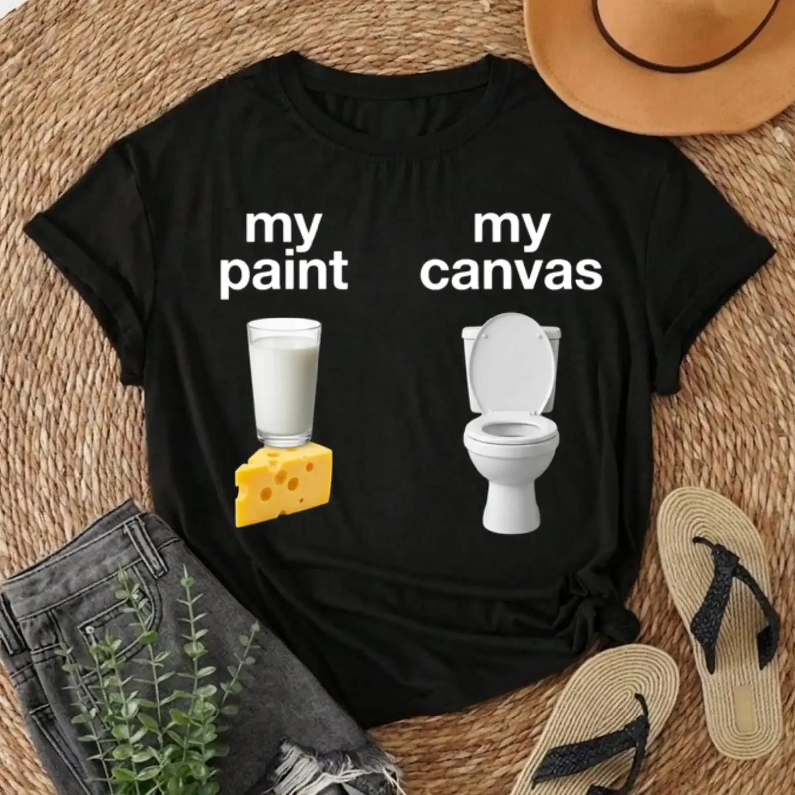 Paint Humor Toilet T Shirt Wry Statement for Painters vintage Washed Stretched Comfortable Unisex fashion streetwear homme