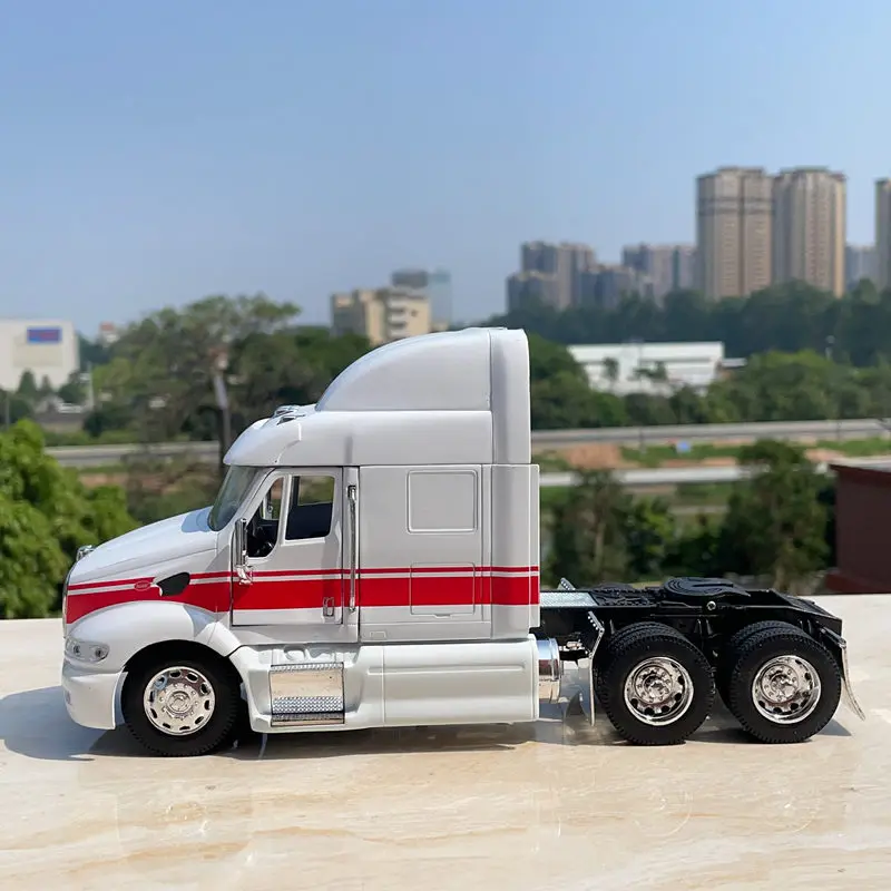 1/32 Alloy Trailer Truck Head Car Simulation Diecast Metal Semi Trailer Container Truck Engineering Transport Car Vehicles Model