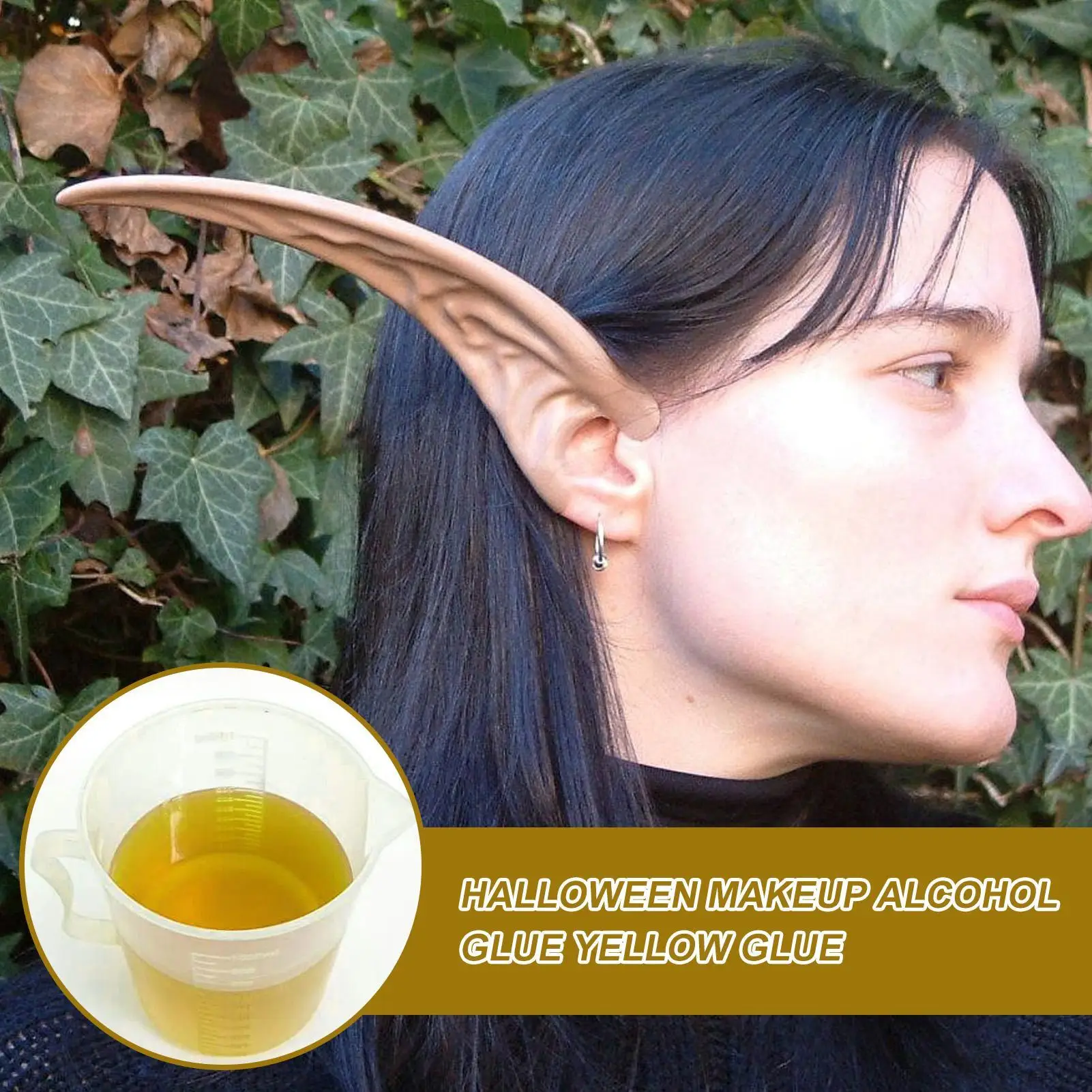 Pegamento para maquillaje de Halloween, 15 ml, pegamento profesional de alta calidad, para maquillaje facial de alta simulación, orejas de elfo, fuerte adherencia, larga duración.
