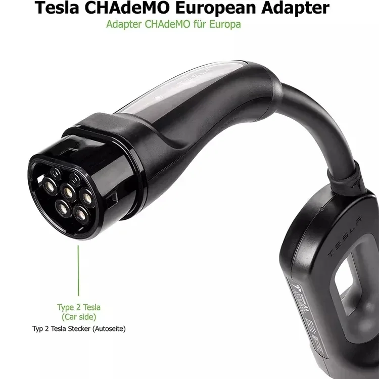 EV Charger For Teslas  Model 3 Car Accessories To EU version Type 2 Adapter