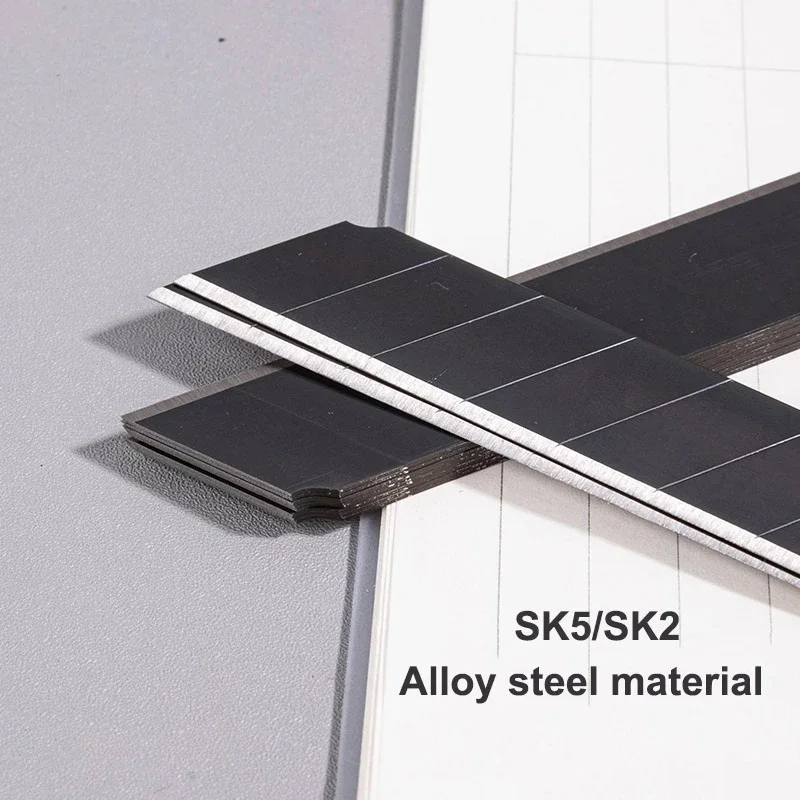Deli 10/30/50 Pcs Blades 9mm/18mm/T-shape Width  Alloy Steel Sharp Blades for Home School Handcraft Paper Box Cutting Tool