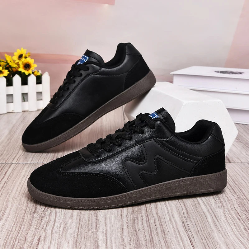 

Новинка 2025, женская повседневная прогулочная обувь, осенние кожаные кроссовки на плоской подошве со шнуровкой, модные женские кроссовки с плоской подошвой Gump