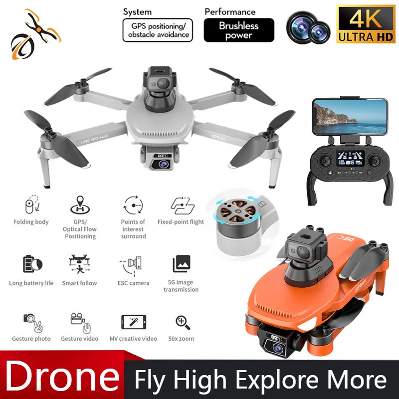 

L500 Pro MAX 4K Professional Drone With HD Camera GPS 360° Laser Obstacle Avoidance Brushless motor 5G WIFI RC Quadcopter Toys