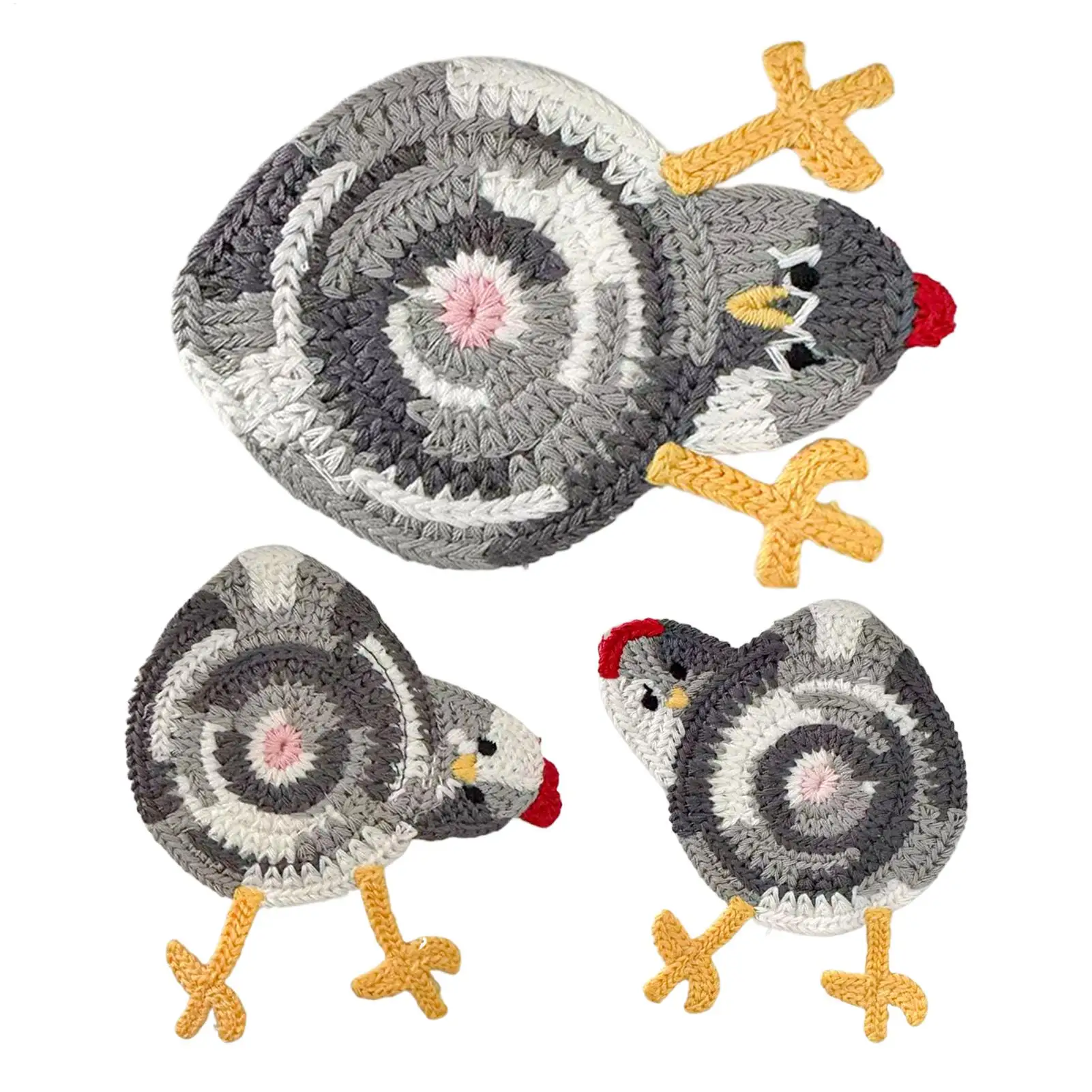 Chicken Coasters Heat Resistant Absorbent Drink Thermal Insulation Protection Chicken Fun Cup Mat Knitted Coasters For Home
