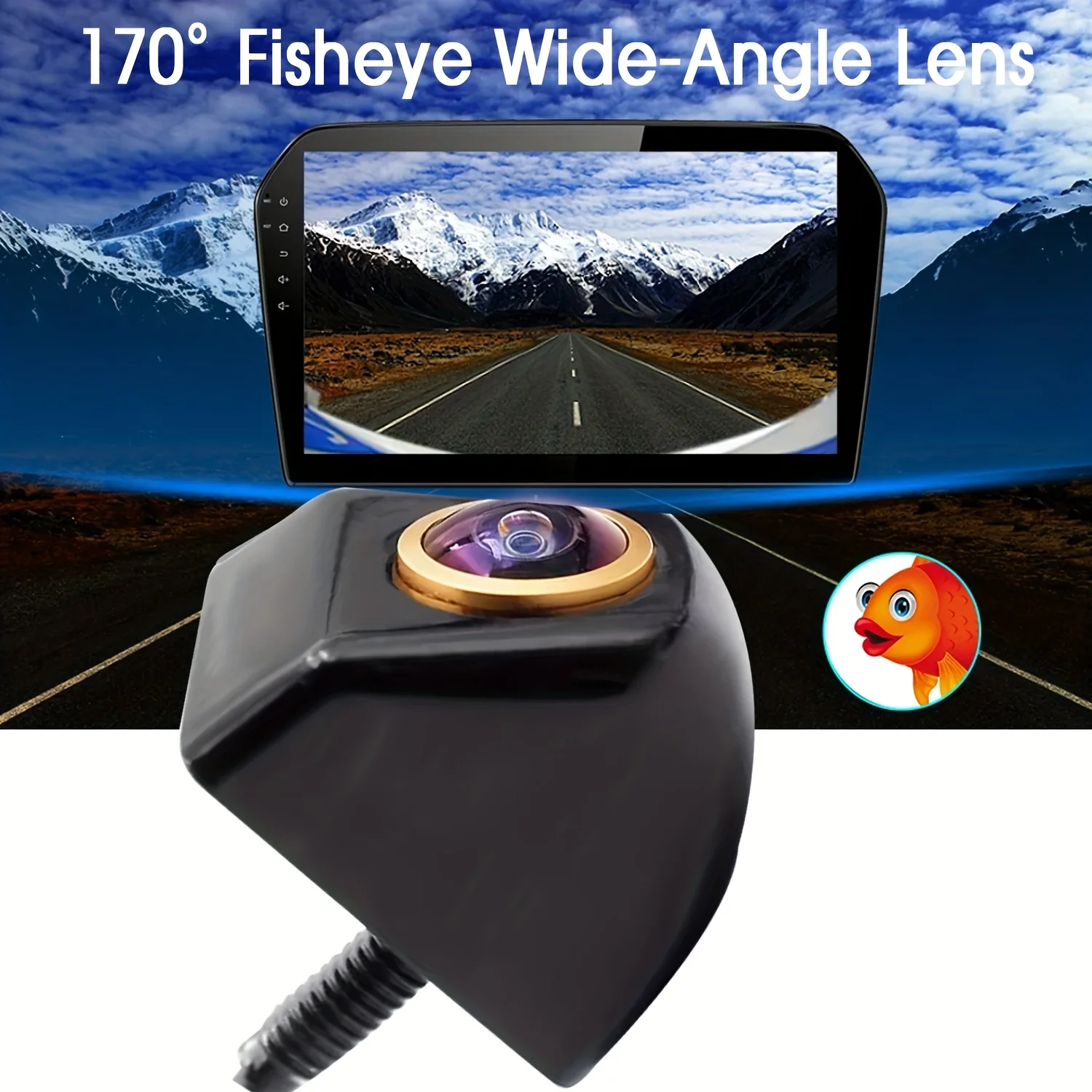 1080P AHD Rear View Backup Camera with Fisheye Golden Lens, 170° Wide Angle CVBS | AHD Switchable, Parking Guide Lines