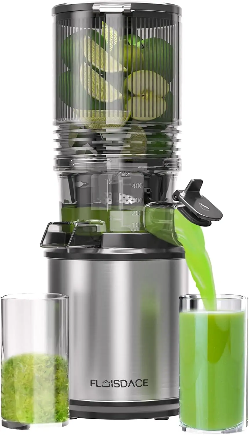 

6.5' Large Feed Chute Cold Press Juicer 350W Slow Masticating Electric Juicer for Fruits & Vegetables Easy Cleanup Assembly