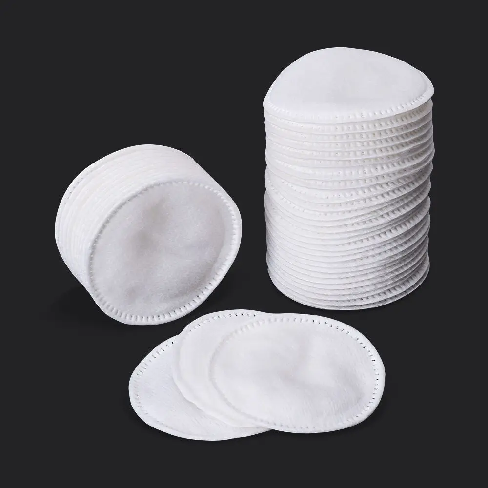Dischetti di cotone cosmetici usa e getta Morbido tampone struccante circolare per il viso Fondotinta quotidiano per nail art con bordo stenopeico a doppia faccia