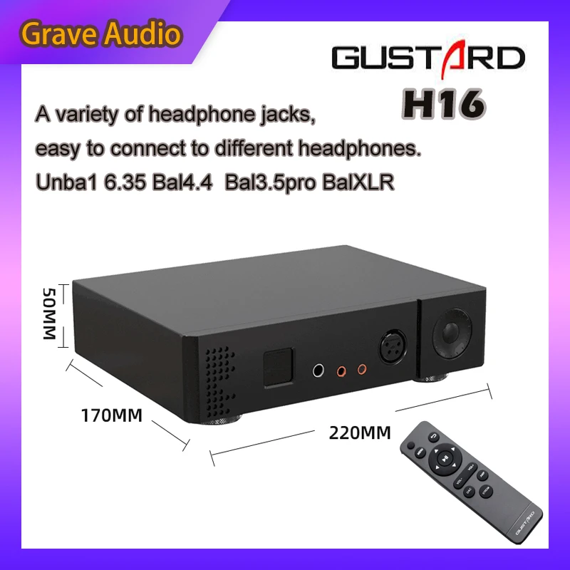 GUSTARD H16 Headphone Amplifier Audio interface High Resolution OLED Display XLR/RCA Balanced Pre Amplifier