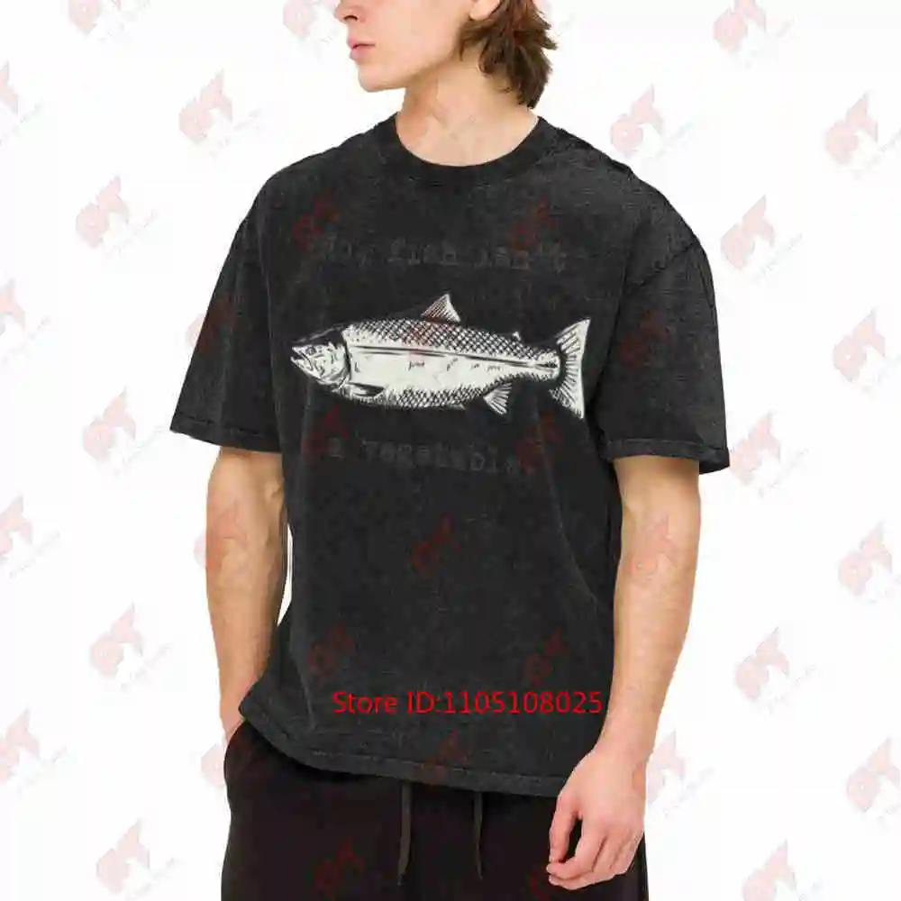No Fish Isn'T A Vegetable Vegan Plant Based Animal Rights Vintage Washed Tee Pure Cotton T-Shirt