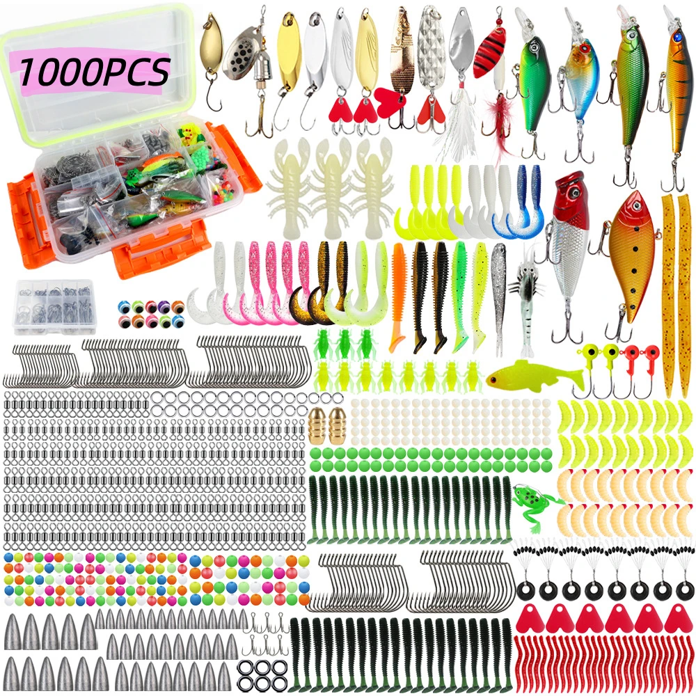 1000pcs-fishing-lures-kit-mixed-minnow-pencil-hard-lures-soft-bait-artificial-baits-fishing-hooks-accessories-set-with-tackle-bo