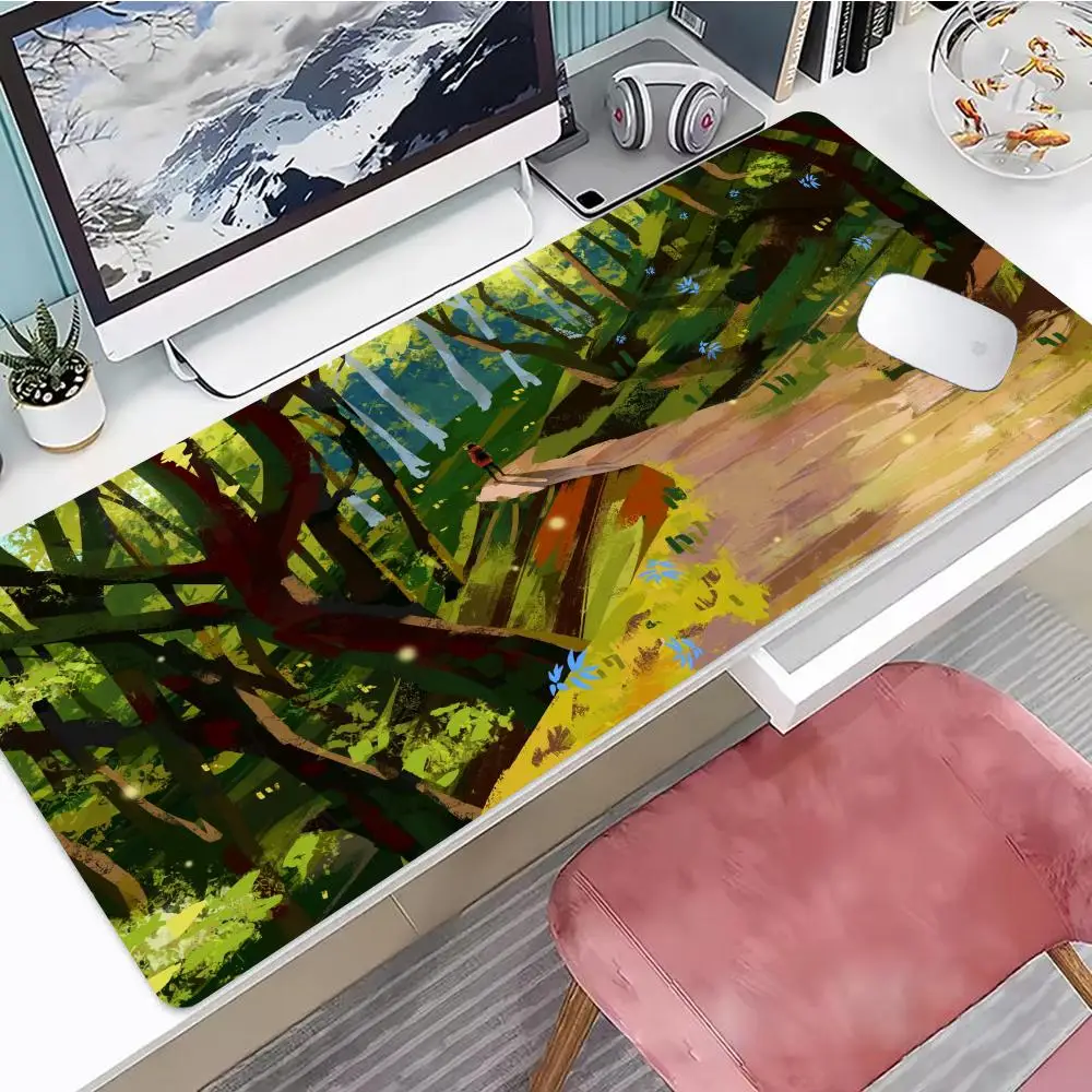 

Forest Hiking Mouse Pad Gaming Mouse Pad, Mouse Pad with Edges and Non-Slip Rubber Base, Extended Mouse Pad
