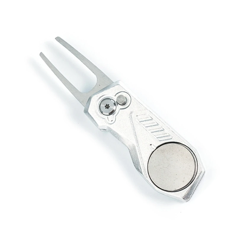 Aluminum Alloy Foldable Golf Divot Tool with Button & Golf Balls Marker for Golf