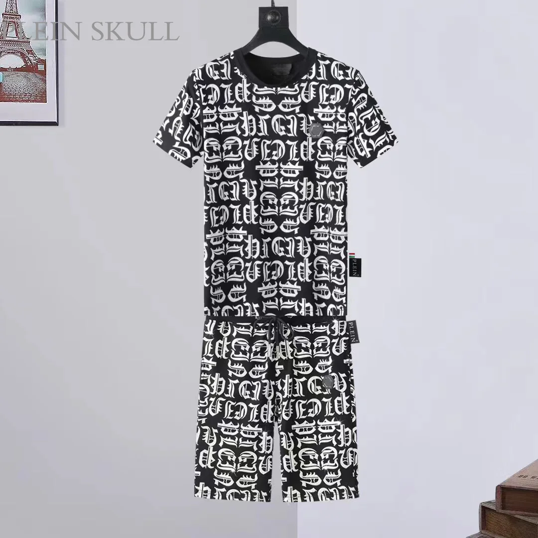 

2025 New Trendy Brand Short Sleeve Shorts Two-piece Set Fashionable Summer Slim Fit High Street Travel T-shirt Gothic Sports Set
