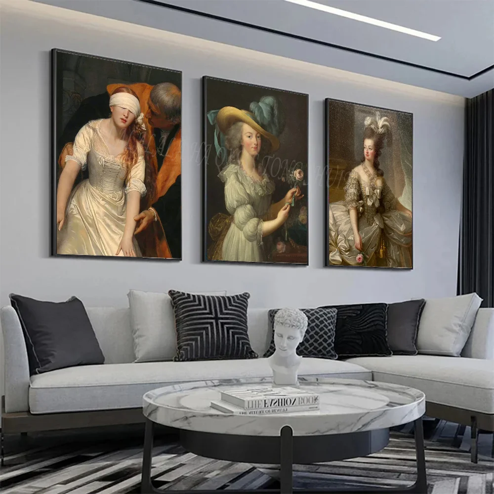 1pc Marie Antoinette Oil Painting Poster Bedroom Posters Bar Coffee Tube Art Hanging Paintings Living Room Decor