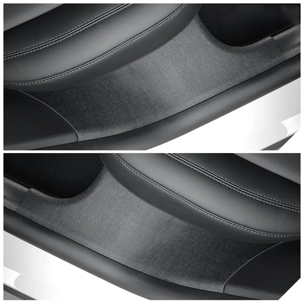 Door Sill Protector Rear Door Car Pedal Kick Protection Strip Covers Accessories for Tesla Model Y 5 Seater (NOT Fit 7 Seat)