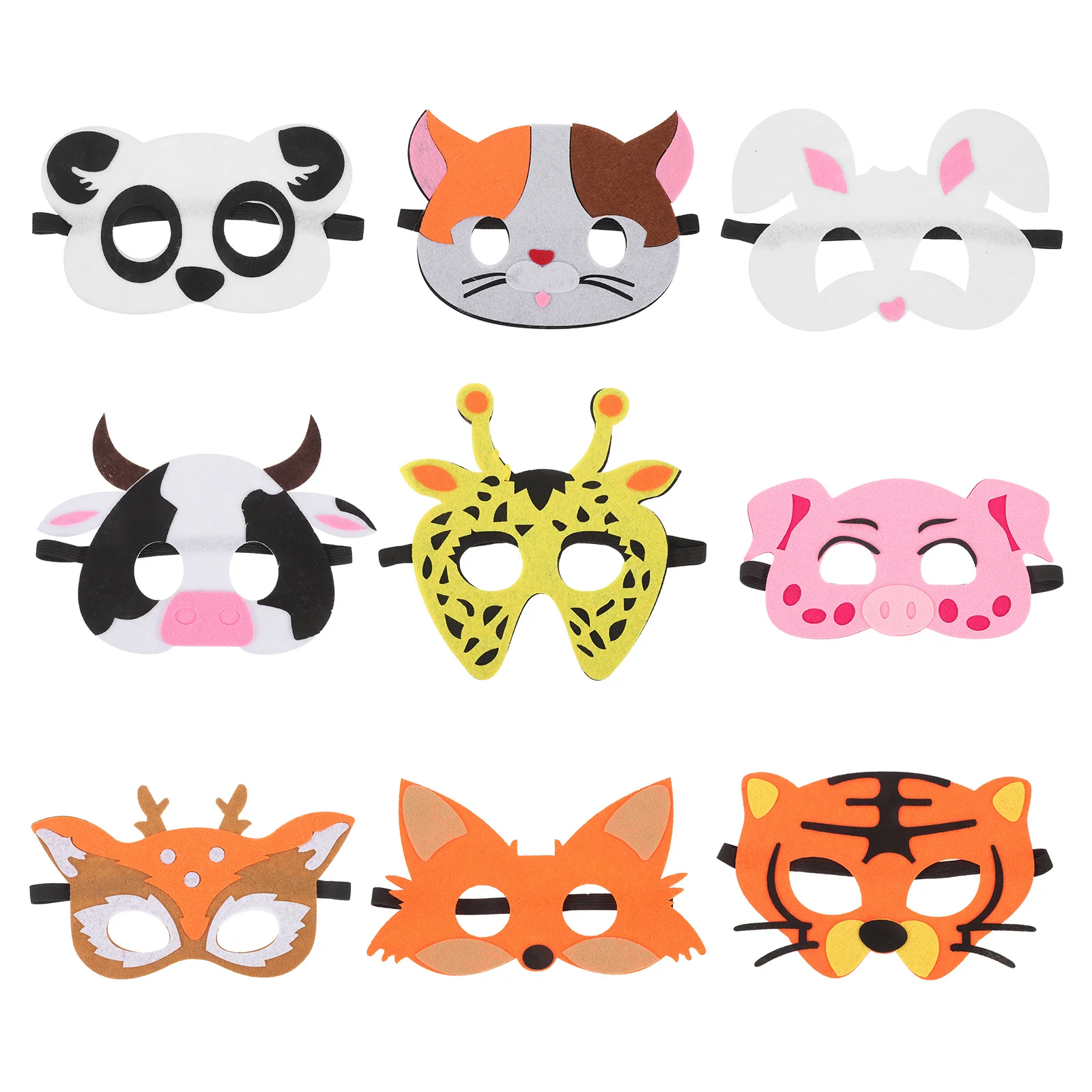 

18Pcs Animal Felt Masks Kids Halloween Party Cosplay Comfortable Lightweight Costume Masks Animal Cosplay Mask