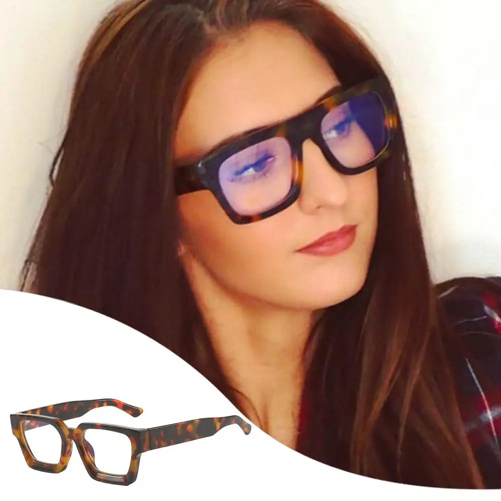 

1 Pc Retro Style Glasses Blue Light Blocking Square Frame Glasses UV Protection Flat-Light Mirrors Eyewear Vacation Accessories