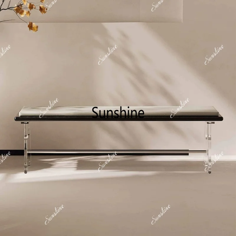 Simple solid wood suspended acrylic bench household living room