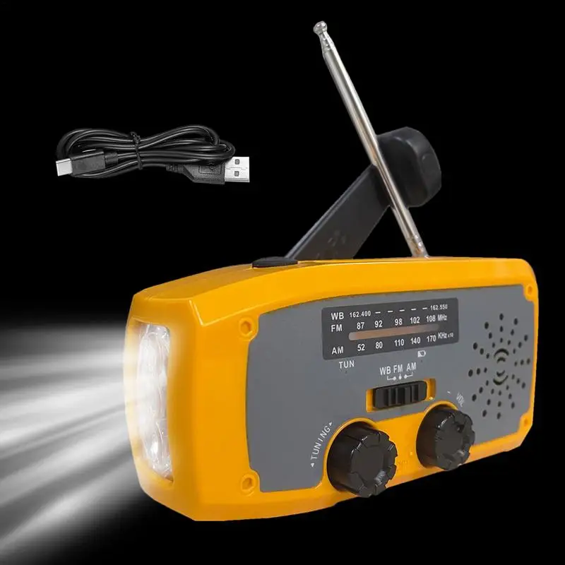 

Solar Power Radio Battery Powered Radio Solar Hand Crank Charger Hand Crank Flashlight Weather Radio For Charges Smartphone