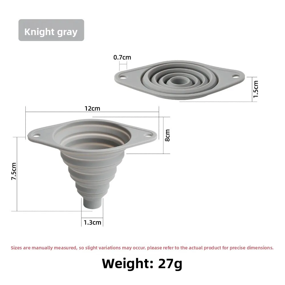 Portable Multi-Purpose Kitchen Funnel Set Foldable Wide Mouth Silicone Funnel Collapsible Feature Collapsible Funnel Kitchen Use
