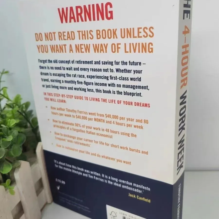 Die 4-Stunden-Arbeitswoche von Timothy Ferriss Escape The 9-5, Live Anywhere And Join The New Rich Bestseller Book Taschenbuch Englisch