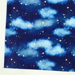 dream watercolor star Clouds Cotton Fabric Sewing Quilting Cloth star pattern Patchwork Needlework Handmade DIY Material