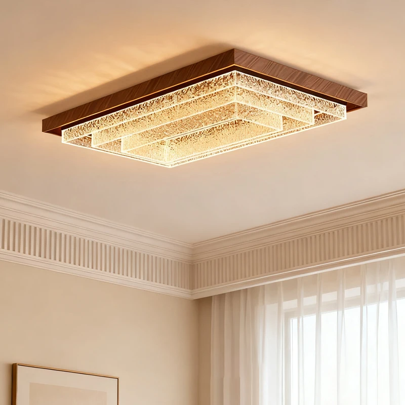 Led Light Square Wood Ceiling Lamp Led Lights Wooden Grain Led Ceiling Lamps Northern Europe Wooden Light Fixtures Luminaire