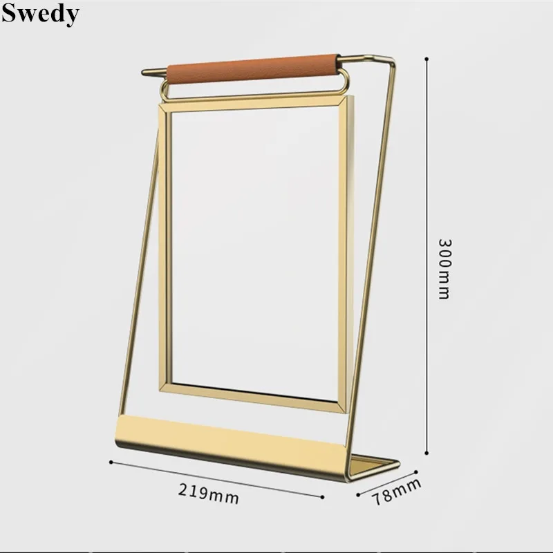 8 Inch Metal Table Acrylic Sign Holder Display Stand Menu Paper Price Label Holder Wedding Gift Picture Photo Poster Ad Frame