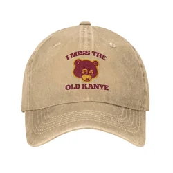 I Miss The Old Kanye West Baseball Cap College Dropout Bear Distressed Washed Hats Cap Outdoor Running Golf Gift Snapback Cap