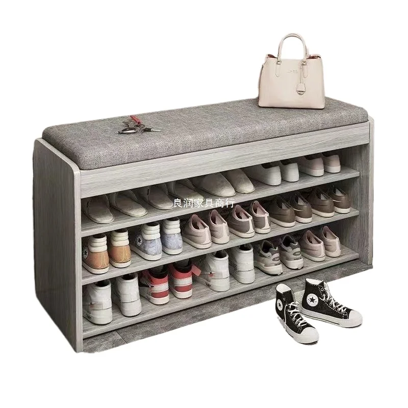 

Shoe Bench for Home Entryway with Storage Compartment Wooden Footstool for Putting on Shoes Indoor Sitting Shoe Rack Bench