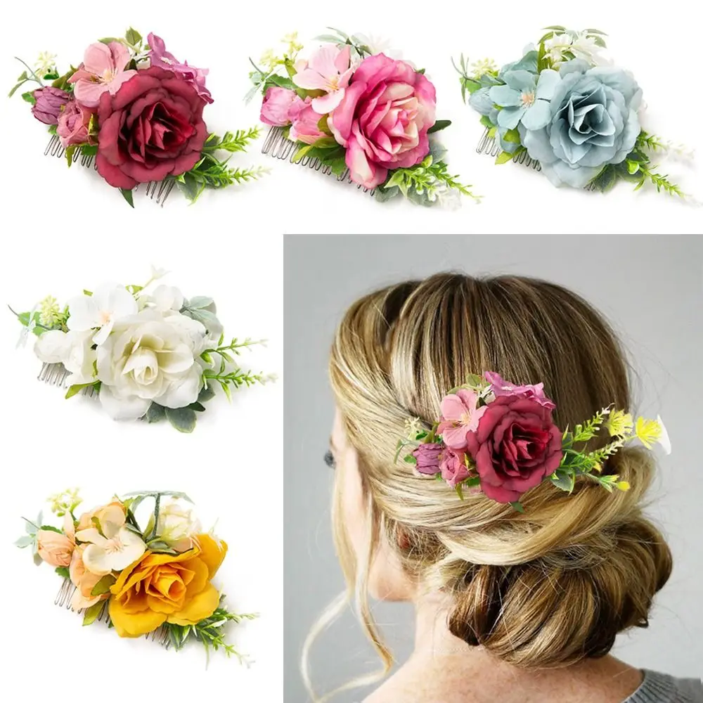 

Свадебные украшения Свадебная заколка для волос Цветочная расческа для волос Цветочный лист Расческа для волос Свадебные аксессуары для волос Свадебные хрустальные украшения для волос
