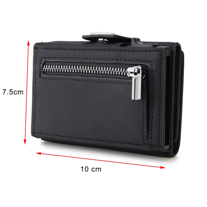 Portfele męskie z włókna węglowego Rfid Slim Thin Coin Pocket id Bank Credit Cardholder Case Aluminium Minimalistyczny Smart Wallet