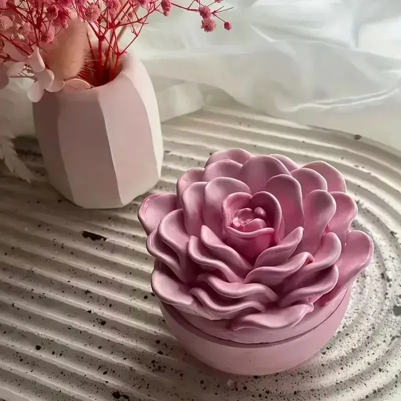 top quality 3d rose flower can - Candle Making Jars With Lids ulasan dan harga