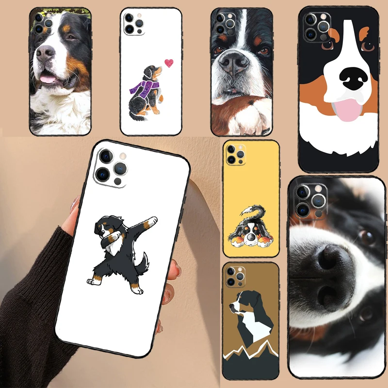 Bernese Mountain Dog Case For iPhone 15 13 11 12 14 16 Pro Max Mini X XS Max XR 14 Plus Cover Coque