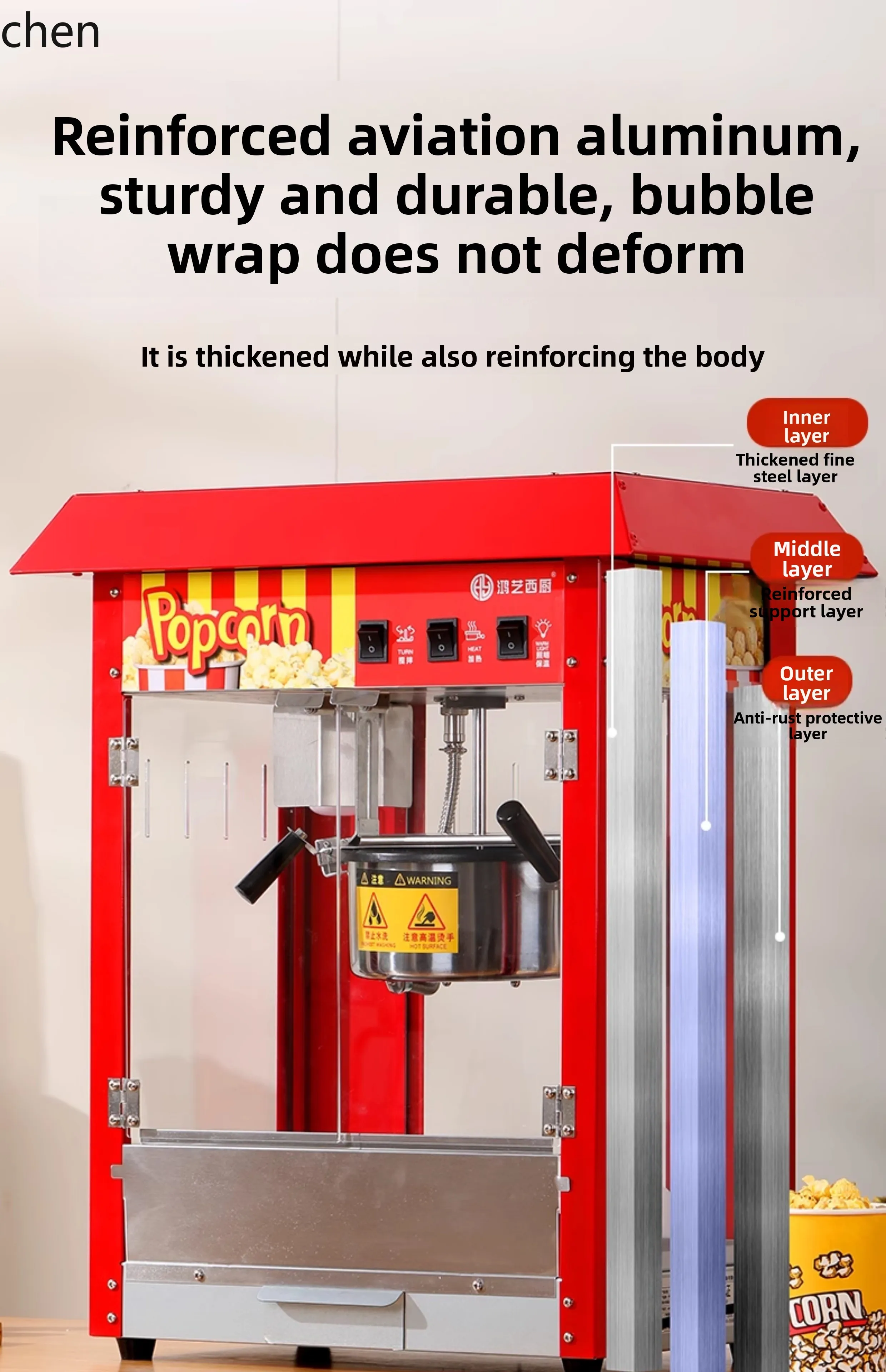 ZML macchina per popcorn stalla commerciale piccola casa automatica nuova speciale pentola di mais fritto