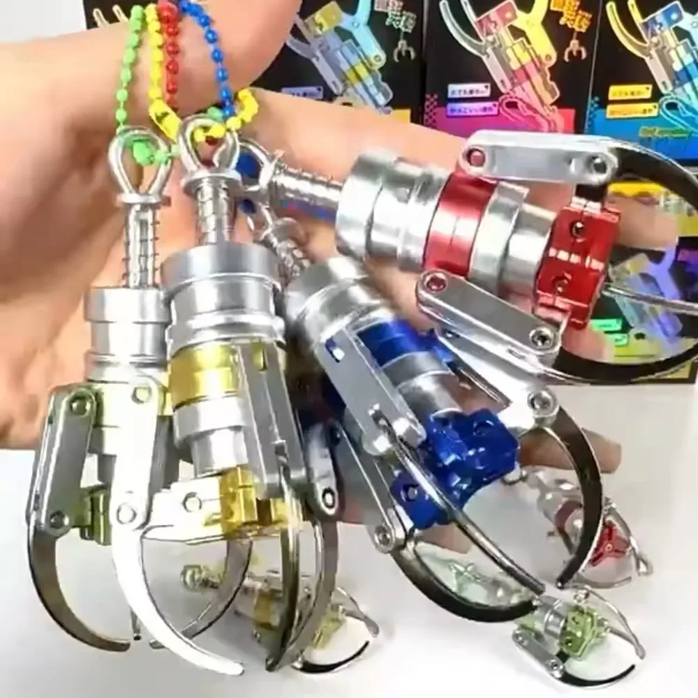 Creative Press Type Catch Dolls Claw Model Keychain Mini Simulation Claw Machine Decompression Keychain Backpack Pendant