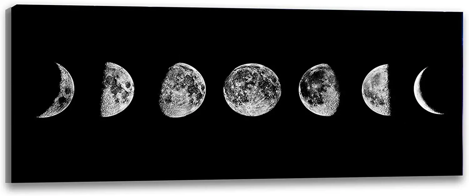 Moon phase canvas painting Black and white moon poster Modern astrology wall art canvas painting printing home decoration