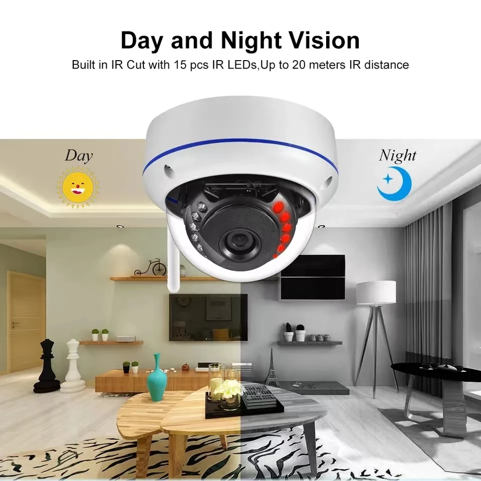 Kamera Mini deteksi gerakan HD 1080P, kamera keamanan Wifi luar ruangan, kamera tahan air tahan kerusakan peringatan penglihatan malam warna