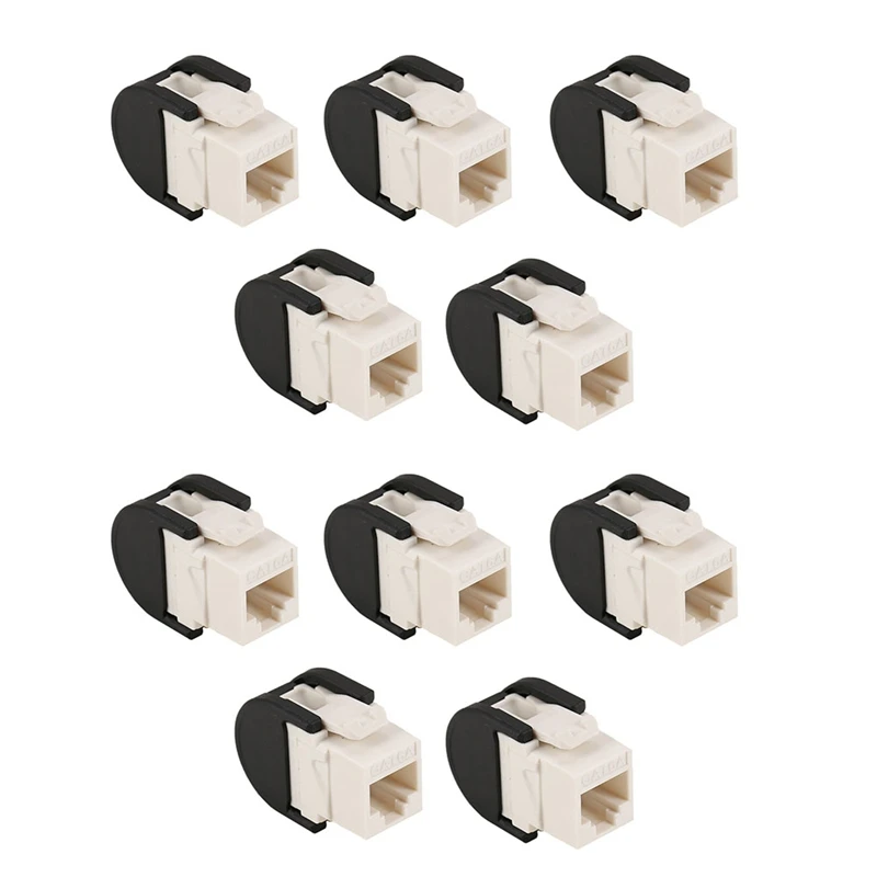 10PCS RJ45 Port CAT6A T568B Single-Hole Ethernet LAN Hub Anti Dust Cover Plug Cap Blockout Protector