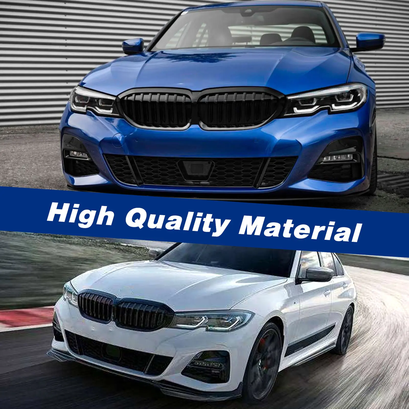 For BMW G20 3-Series G20 G21 G28 2019-2022 Front Bumper Hood Kidney Grill Racing Grilles Replacement Black Diamond Meteor Style