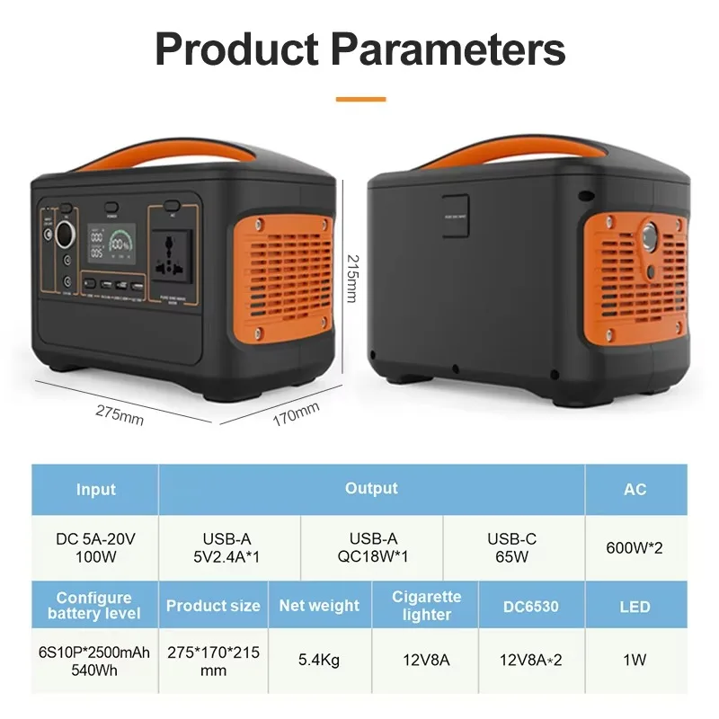 

New Arrival 600W Power Station Portable Battery Energy Storage Power Supply For Travel Emergency