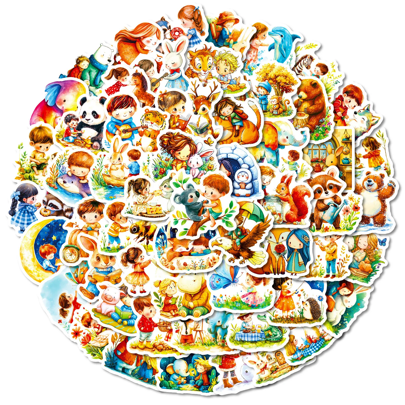 

56PCS Cartoon Cute Fairy Tale World Sticker Personalized Creative Fun Decoration DIY Refrigerator Motorcycle Waterproof Decal