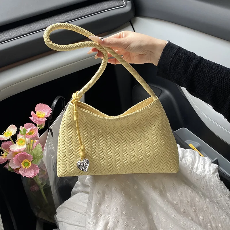 

Сумка-ведро с тканой текстурой — стильная женская сумка-тоут из мягкой кожи, модная сумка через плечо в стиле бохо (шикарная и функциональная)