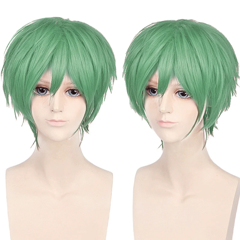 الاصطناعية شعر مستعار قصير حزب بوب الأسود شعر مستعار تأثيري مع الانفجارات شقراء الأزرق زي لوليتا شعر مستعار #3