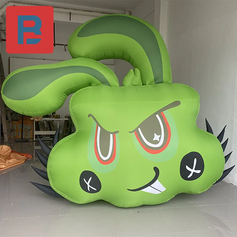 

Inflatable cartoon Green Rabbit Head Gas Model Creative IP Park Art Exhibition Mall Atrium Bar concert DJ Stage Decoration props