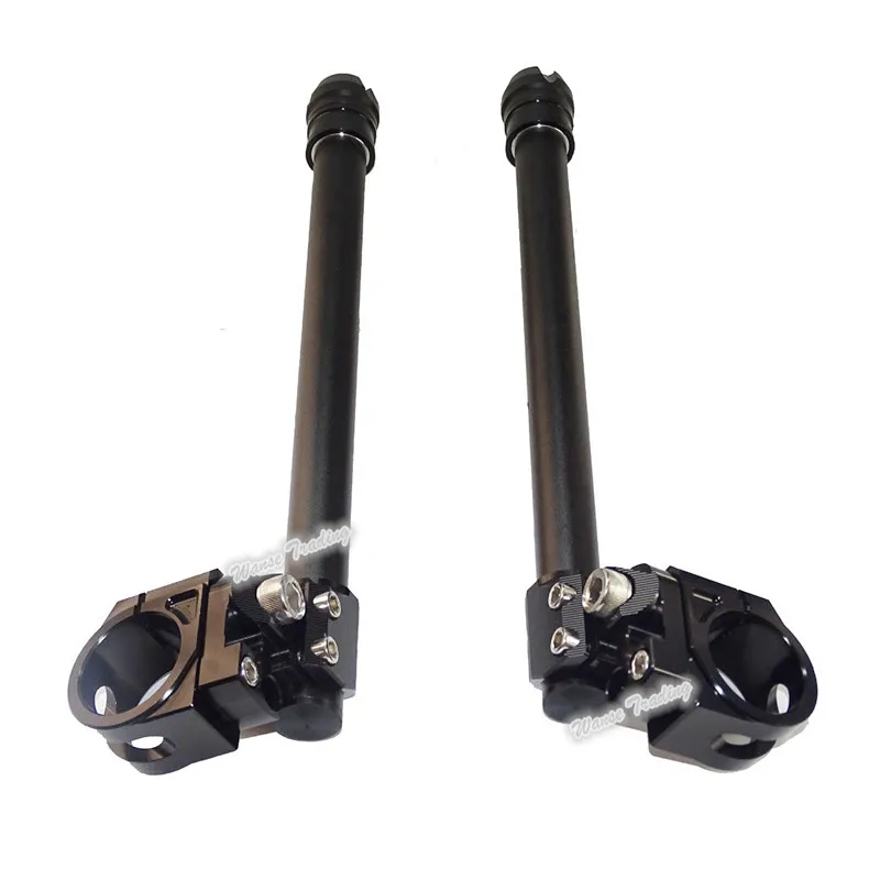 Adjustable Handlebars Clip On + Bar Ends + Fork Adjusters + Yoke Nut + Guard Pad Set For Kawasaki Ninja 250 300  2013 2014-2016