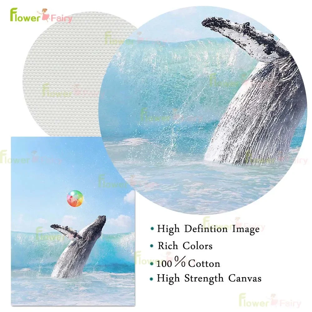 Animal Dolphin Alpaca Rabbit Minimalist Nordic Poster Wall Art Canvas Painting Home Decor Wall Pictures For Living Room Unframed